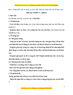 Giáo án Vật Lí 9 Kết nối tri thức (năm 2025) | Giáo án Vật Lí 9 mới, chuẩn nhất