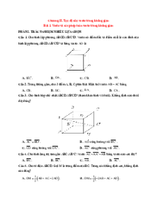 Trắc nghiệm Toán 12 Cánh diều Chương 2 (có đúng sai, trả lời ngắn)