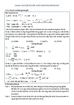 Chuyên đề dạy thêm Chủ đề 3: Bài tập về hiệu suất phản ứng ester hoá Hóa học 12 (sách mới)