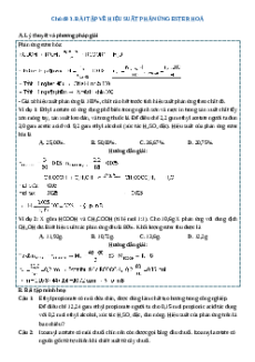 Chuyên đề dạy thêm Chủ đề 3: Bài tập về hiệu suất phản ứng ester hoá Hóa học 12 (sách mới)