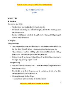 Giáo án Bài 27 Lịch sử & Địa lí lớp 4 Chân trời sáng tạo: Địa đạo Củ Chi