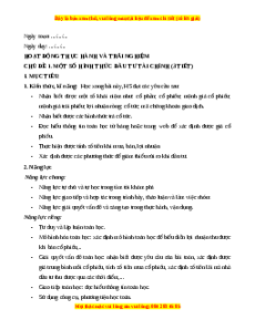Giáo án Hoạt động TH và TN: Một số hình thức đầu tư tài chính Toán 11 Cánh diều