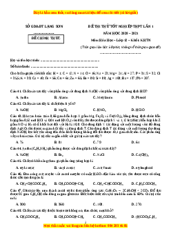Đề thi thử Hóa Học Sở Lạng Sơn lần 1 năm 2021