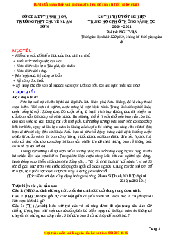 Đề thi thử Ngữ Văn trường Chuyên Lam Sơn năm 2021