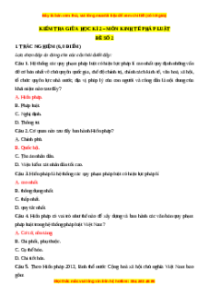 Đề thi giữa kì 2 Kinh tế pháp luật 10 Kết nối tri thức (Đề 2)