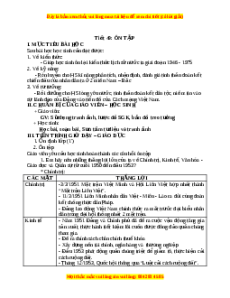 Giáo án Lịch sử 9: Ôn tập cuối năm