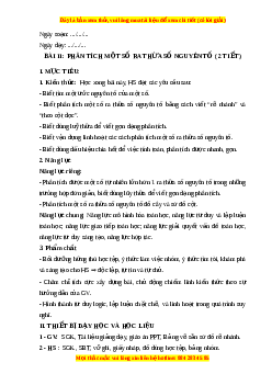 Giáo án Phân tích một số ra thừa số nguyên tố Toán 6 Cánh diều