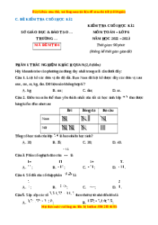 Đề thi cuối kì 2 Toán 6 Cánh diều (Đề 4)