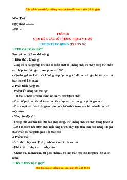 Giáo án Luyện tập chung (Trang 76) Toán lớp 2 Cánh diều