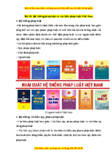 Lý thuyết Kinh tế pháp luật 10 Chân trời sáng tạo Bài 18: Hệ thống pháp luật và văn bản pháp luật