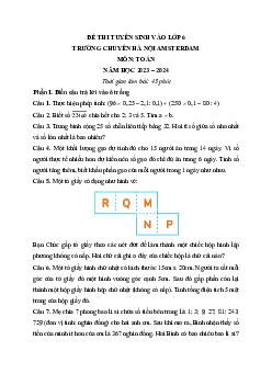 Bộ 58 Đề thi vào lớp 6 Toán Hà Nội các năm