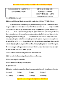 Đề thi học sinh giỏi Anh 6 Huyện Bình Giang năm 2019-2020