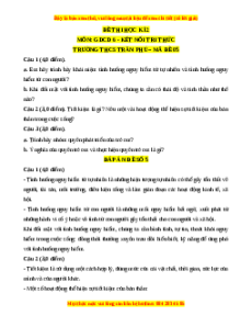 Đề thi GDCD 6 cuối kì 2 THCS Trần Phú  - Đề 10 có đáp án
