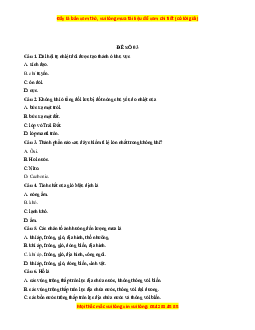 Đề thi cuối kì 1 Địa lý 10 Chân trời sáng tạo (đề 3)