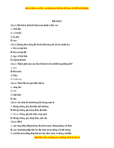 Đề thi cuối kì 1 Địa lý 10 Chân trời sáng tạo (đề 3)