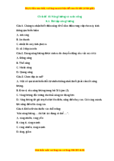 Trắc nghiệm Năng lượng KHTN 6 Chân trời sáng tạo