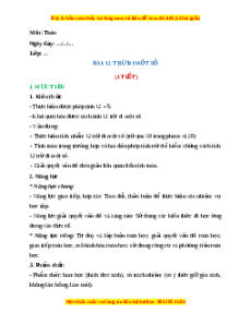 Giáo án 12 trừ đi một số Toán 2 Chân trời sáng tạo