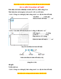 VBT Toán lớp 3 Bài 34 (Chân trời sáng tạo): Diện tích hình chữ nhật