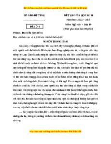 Đề thi giữa học kì 2 Ngữ Văn 10 Kết nối tri thức có đáp án (Đề 4)
