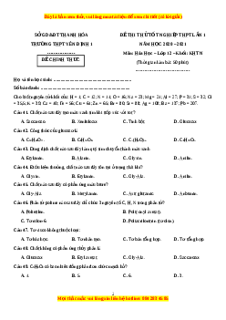 Đề thi thử Hóa Học trường Yên Định năm 2021