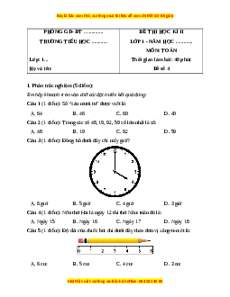 Đề thi cuối kì 2 Toán lớp 1 Kết nối tri thức (Đề 4)