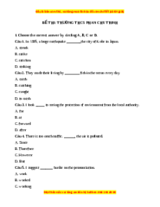 Đề thi cuối kì 2 Tiếng Anh 9 trường THCS Phan Chu Trinh năm 2023