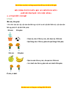 Đề cương ôn tập Học kì 1 Toán lớp 1 Kết nối tri thức