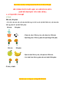 Đề cương ôn tập Học kì 1 Toán lớp 1 Kết nối tri thức