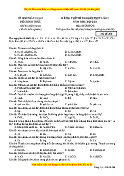 Đề thi thử Hóa Học Sở Bắc Giang lần 2 năm 2021