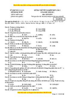 Đề thi thử Hóa Học Sở Bắc Giang lần 2 năm 2021
