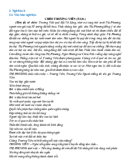 Ngữ liệu ngoài sgk lớp 10 phần Chèo, tuồng