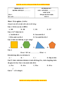 Đề thi cuối kì 1 Toán lớp 3 Cánh diều - Đề 13