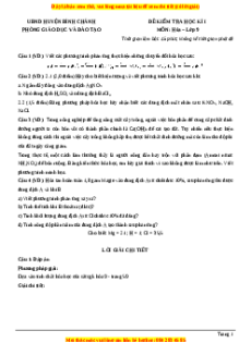 Đề thi cuối kì 1 Hóa học 9 UBND huyện Bình Chánh