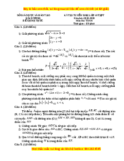 Đề thi vào 10 môn Toán tỉnh Hải Dương năm 2020