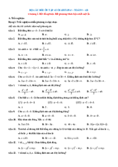 Bài tập ôn tập + Đề kiểm tra Toán 9 Chương 2 Cánh diều