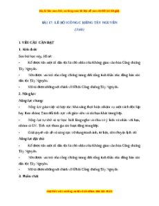 Giáo án Bài 17 Lịch sử & Địa lí lớp 4 Cánh diều: Lễ hội Cồng chiêng Tây Nguyên