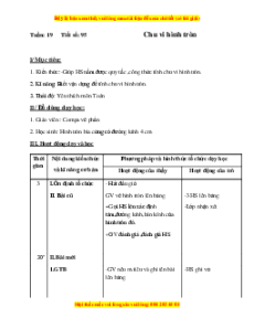 Giáo án Bài 95 Toán lớp 5: Chu vi hình tròn