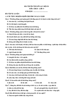 Bài tập ôn tập Giữa kì 2 GDCD 9 Cánh diều cấu trúc mới