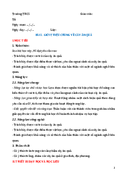 Giáo án Công nghệ 9 Trồng cây ăn quả Kết nối tri thức