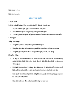 Giáo án Tích phân Toán 12 Chân trời sáng tạo