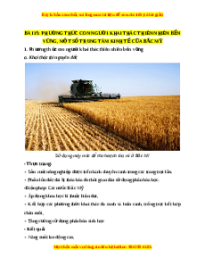 Lý thuyết Địa lý 7 Chân trời sáng tạo Bài 15: Phương thức con người khai thác tự nhiên bền vững, một số trung tâm kinh tế của Bắc Mỹ