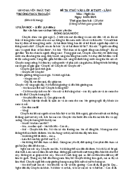 Đề thi thử vào 10 Ngữ Văn năm 2025 THCS Thọ Lộc (Huyện Phúc Thọ) Lần 2