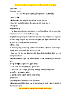Giáo án Dấu hiệu chia hết cho 2, cho 5 Toán 6 Cánh diều