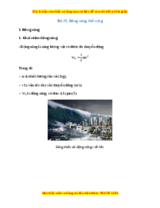 Lý thuyết Vật lý 10 Kết nối tri thức Bài 25: Động năng, thế năng