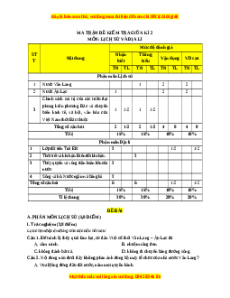 Đề thi giữa kì 2 Lịch sử & Địa lý 6 Kết nối tri thức - Đề 1