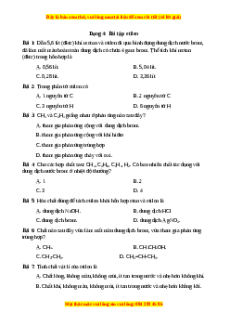 Trắc nghiệm Bài tập etilen Hóa học 9
