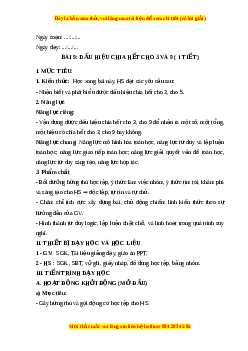 Giáo án Dấu hiệu chia hết cho 3, cho 9 Toán 6 Cánh diều
