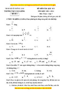Đề thi cuối kì 1 Toán 7 trường THCS Nam Hồng Hà Nội - Đề số 2