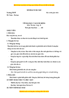 Giáo án Bài 28 Tin 11 Kết nối tri thức: Tạo ảnh động