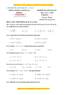 Đề thi giữa kì 1 Toán 8 Cánh diều (Đề 3)